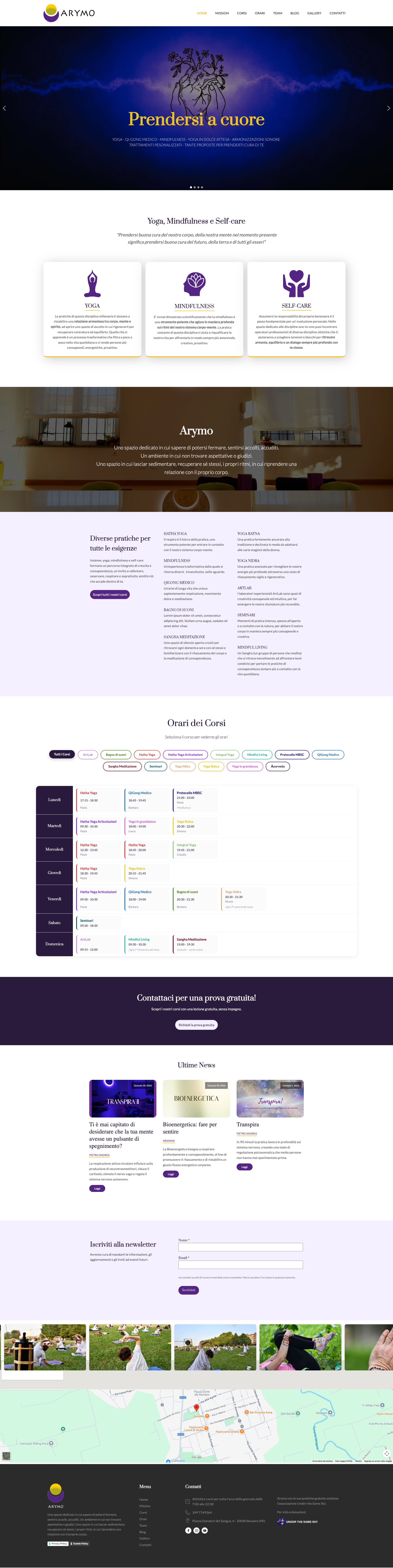 Sito web su misura per studio yoga — Arymo Yoga Bussero